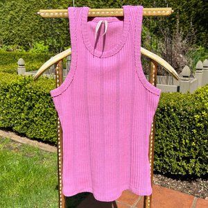 Anthropologie Ribbed Bubblegum Pink Tank Top